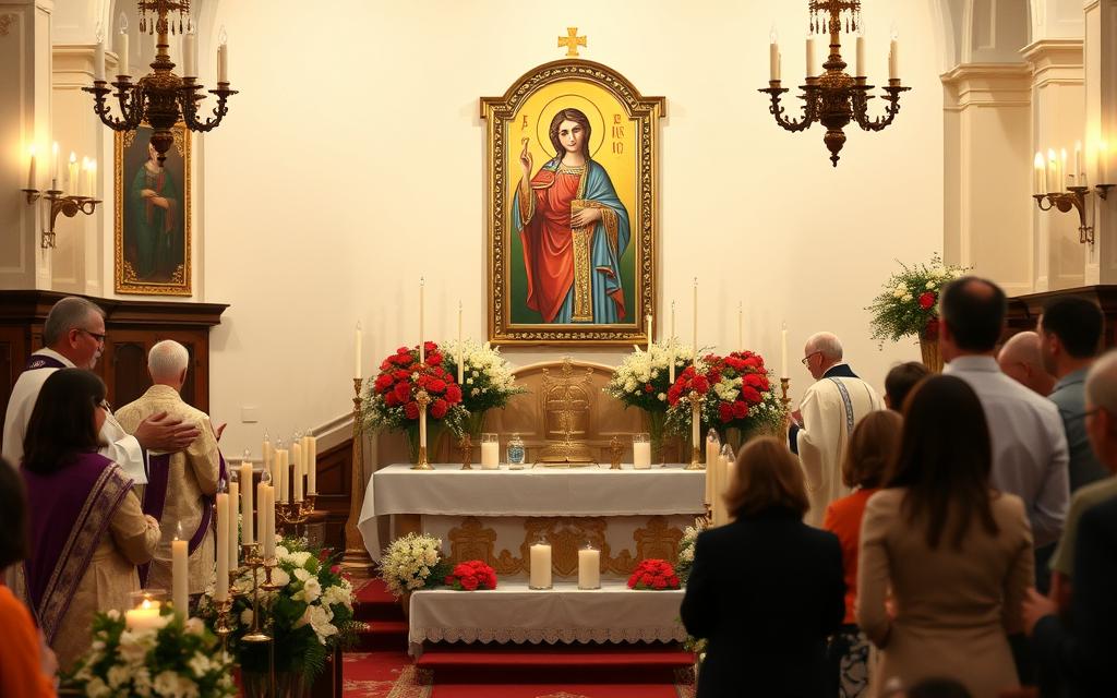 Obchody wspomnienia świętej Aleksandry w kościele z tradycyjną liturgią Obchody wspomnienia świętej Aleksandry w kościele z tradycyjną liturgią