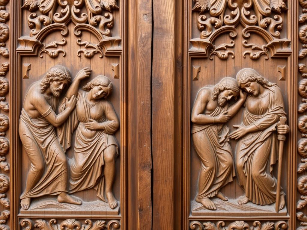 Słynne drewniane drzwi z V wieku w bazylice świętej Sabiny z najstarszymi przedstawieniami scen biblijnych Słynne drewniane drzwi z V wieku w bazylice świętej Sabiny z najstarszymi przedstawieniami scen biblijnych