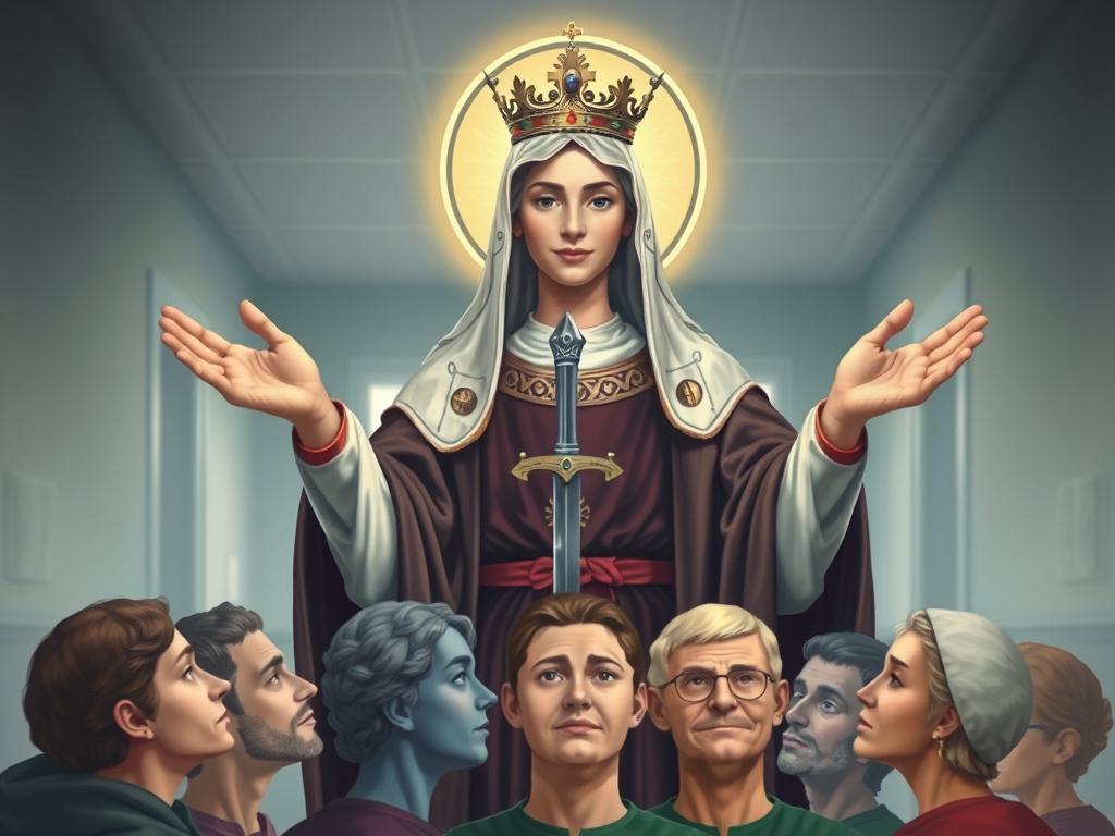 Święta Dymfna jako patronka osób cierpiących na choroby psychiczne Święta Dymfna jako patronka osób cierpiących na choroby psychiczne