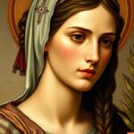 Święta Halina z Koryntu - portret ukazujący świętą z symbolami męczeństwa