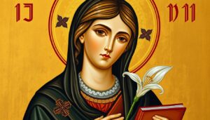 Święta Iga przedstawiona w tradycyjnej ikonografii religijnej