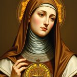 Święta Klara z Asyżu trzymająca monstrancję - patronka telewizji i mediów