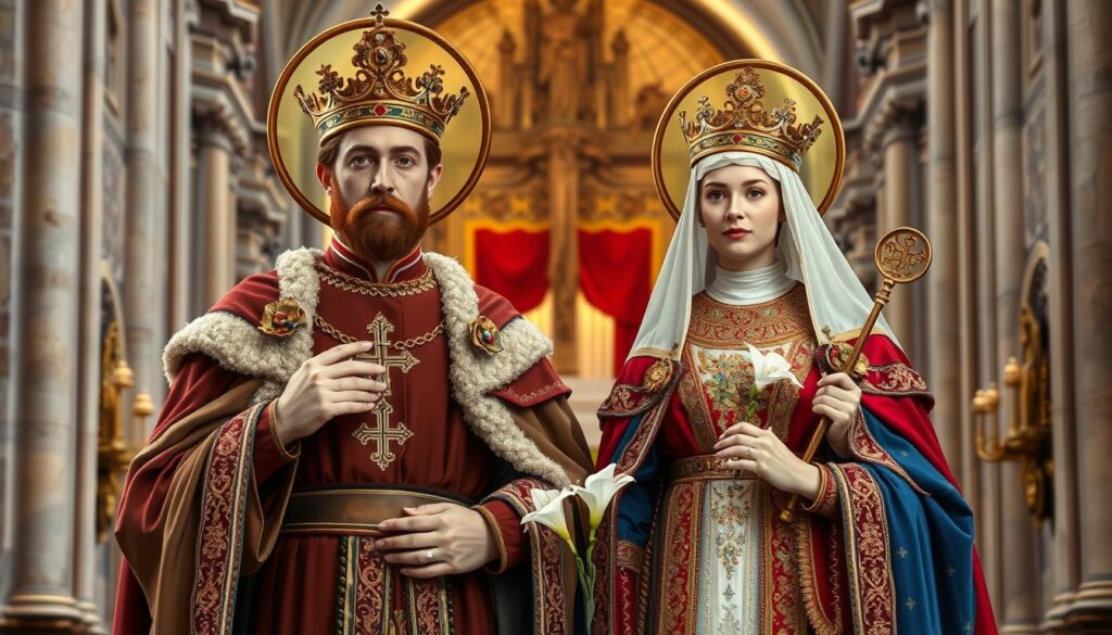 Święty Henryk i święta Kunegunda jako para świętych małżonków, patronów czystości małżeńskiej Święty Henryk i święta Kunegunda jako para świętych małżonków, patronów czystości małżeńskiej