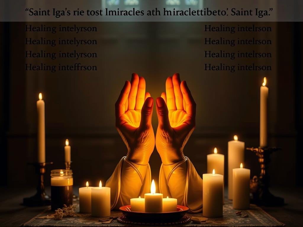 Symboliczne przedstawienie cudów przypisywanych wstawiennictwu świętej Igi Symboliczne przedstawienie cudów przypisywanych wstawiennictwu świętej Igi