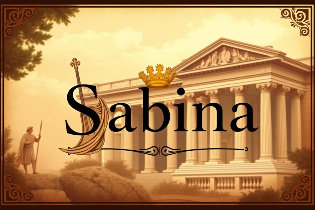 Symboliczne przedstawienie znaczenia imienia Sabina z elementami nawiązującymi do ludu Sabinów Symboliczne przedstawienie znaczenia imienia Sabina z elementami nawiązującymi do ludu Sabinów