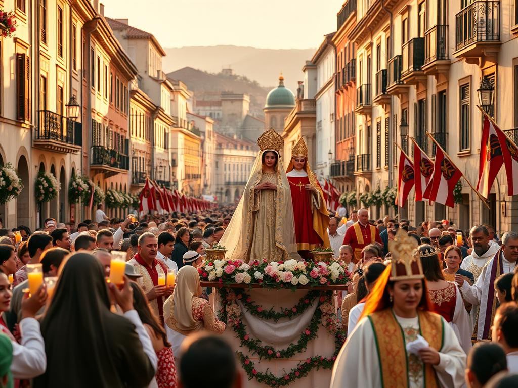 Uroczystości ku czci świętej Izabeli w Coimbrze, z procesją i tradycyjnymi obchodami