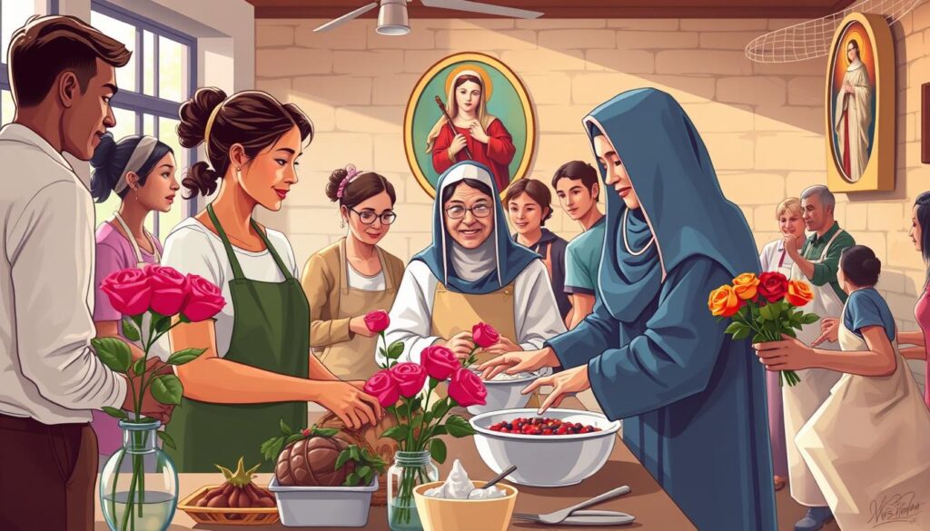 Współczesne dzieła miłosierdzia inspirowane przykładem świętej Izabeli - wolontariusze pomagający potrzebującym