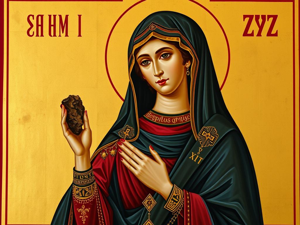 Ikona świętej Natalii z jej charakterystycznymi atrybutami