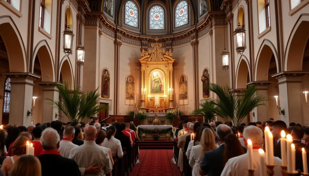 Liturgiczne wspomnienie świętej Martyny - wnętrze kościoła podczas uroczystości