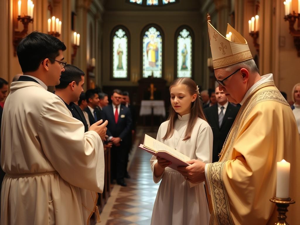 Młoda osoba przyjmująca bierzmowanie z imieniem Natalia