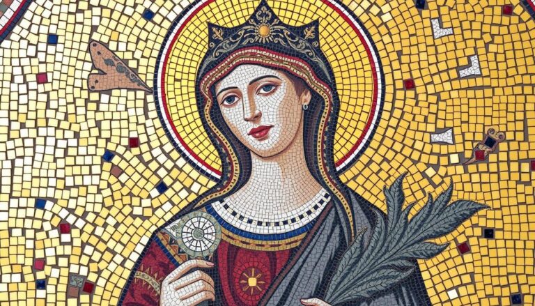 Święta Wiktoria z Rzymu - mozaika z VI wieku z bazyliki św. Apolinarego w Rawennie