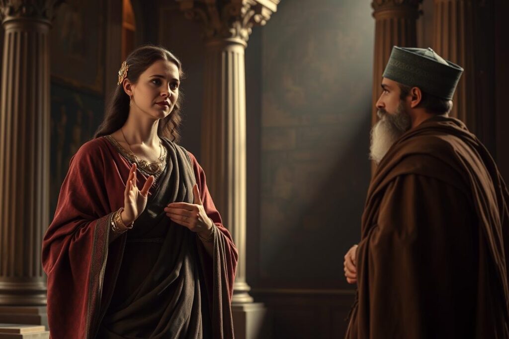 Święta Zuzanna odmawiająca małżeństwa z wysłannikiem cesarza Dioklecjana Święta Zuzanna odmawiająca małżeństwa z wysłannikiem cesarza Dioklecjana