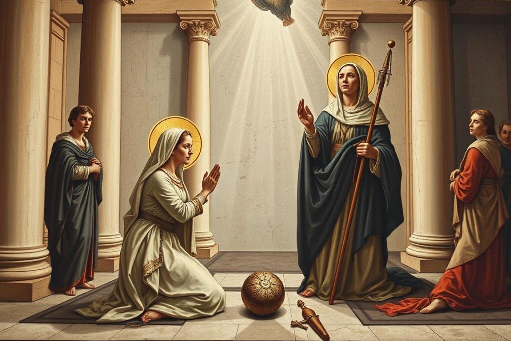 Święta Zuzanna w scenie męczeństwa - fresk z kościoła św. Zuzanny w Rzymie Święta Zuzanna w scenie męczeństwa - fresk z kościoła św. Zuzanny w Rzymie