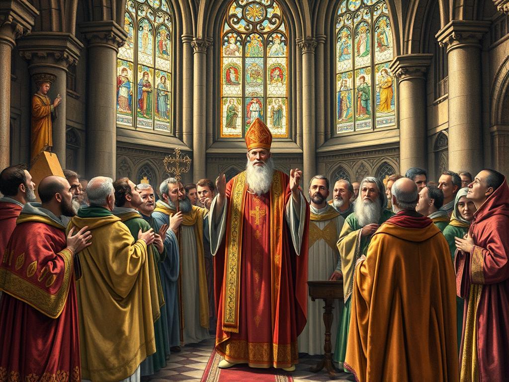 Święty Monitor prowadzący nabożeństwo w katedrze w Orleanie Święty Monitor prowadzący nabożeństwo w katedrze w Orleanie