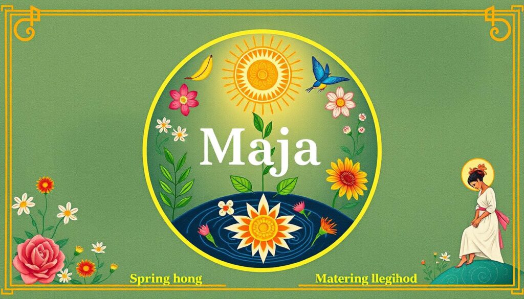 Symboliczne przedstawienie znaczenia imienia Maja w różnych kulturach