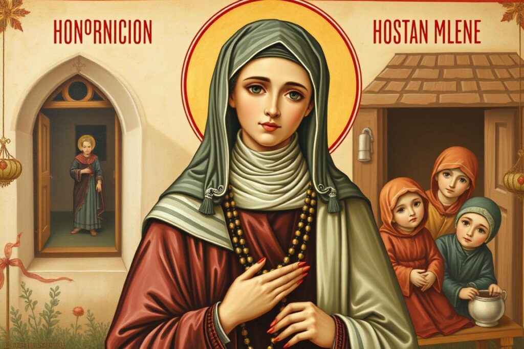 Tradycyjne przedstawienie Świętej Mai w sztuce religijnej