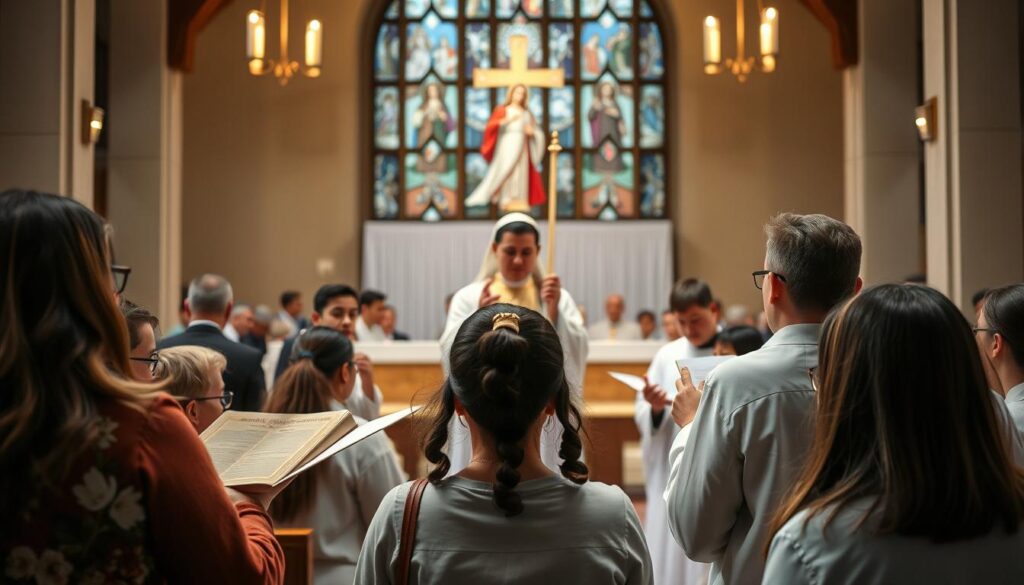 Współcześni wierni czczący świętą Gabrielę podczas uroczystości religijnych Współcześni wierni czczący świętą Gabrielę podczas uroczystości religijnych
