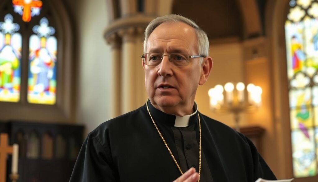 Ksiądz katolicki wyjaśniający stanowisko Kościoła na temat łapaczy snów