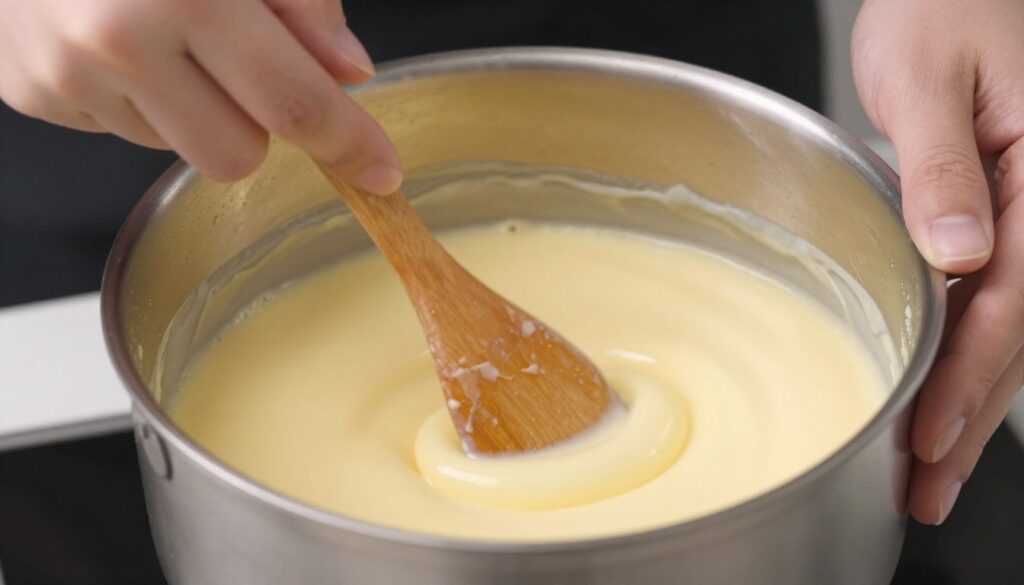 Prezentacja techniki mieszania masy serowej do sernika gotowanego