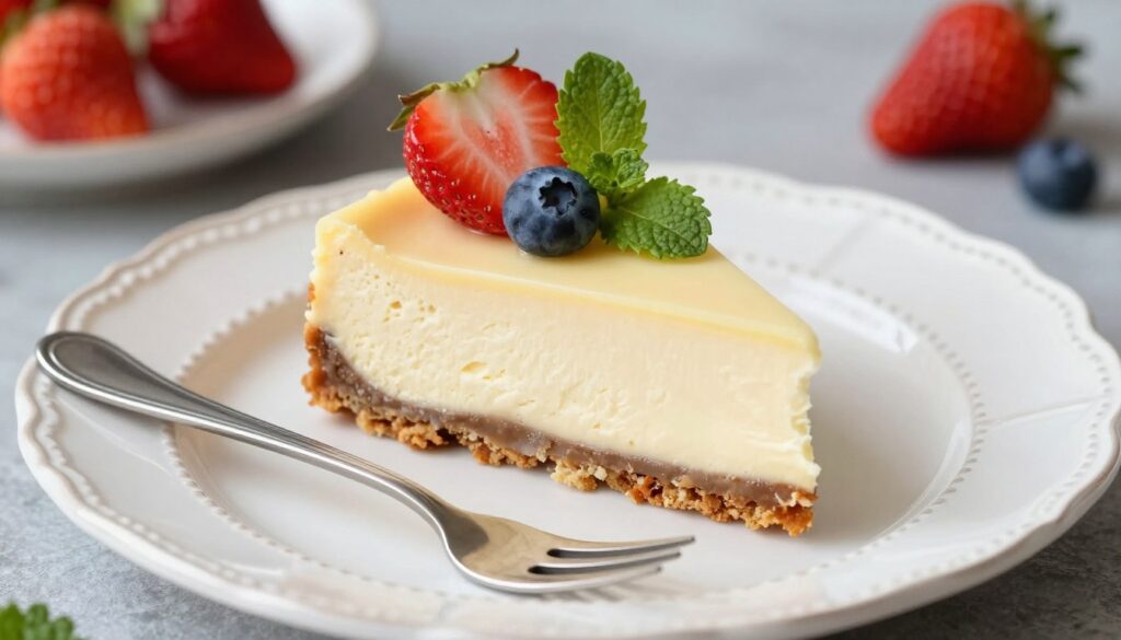 Sernik gotowany Siostry Anieli udekorowany świeżymi owocami