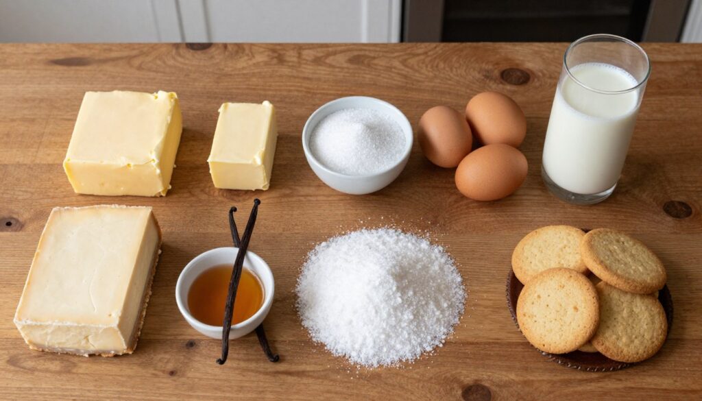 Składniki do sernika gotowanego Siostry Anieli ułożone na stole