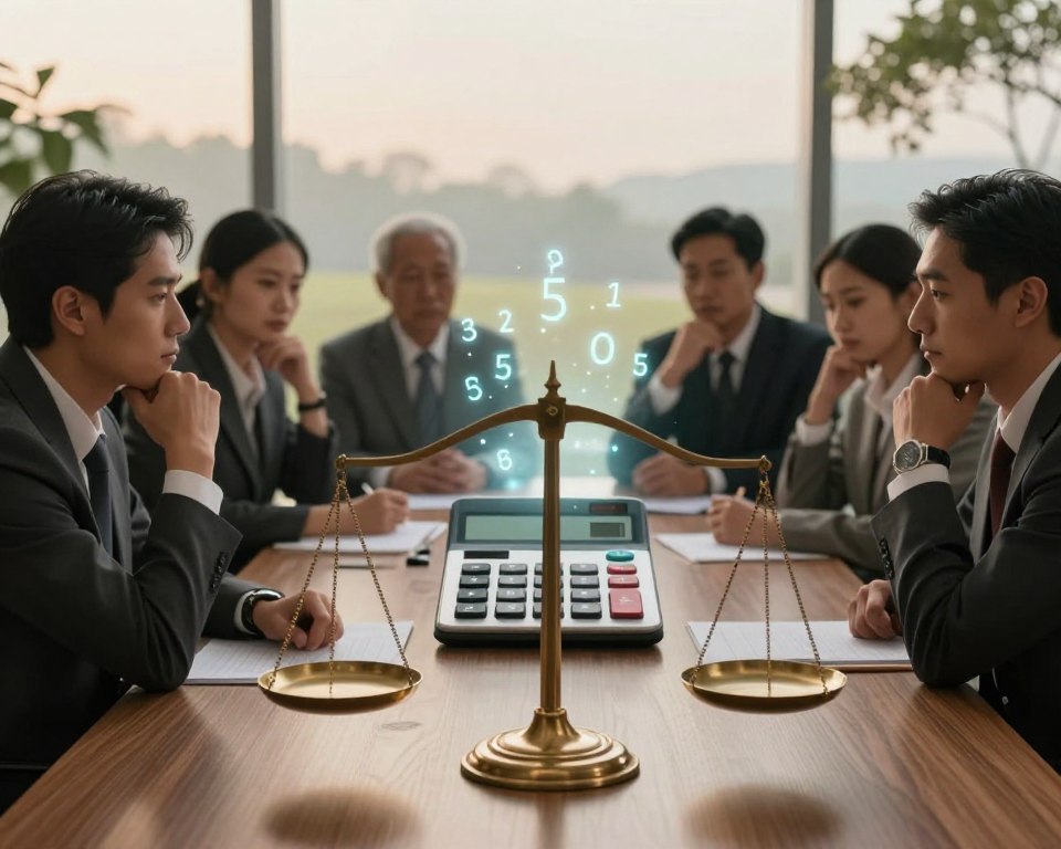 A contemplative scene illustrating the ethical aspects of life calculators, featuring a balanced scale in the foreground, symbolizing morality and decision-making. Behind it, a diverse group of professionals in business attire are engaged in a thoughtful discussion, their expressions serious yet respectful. The middle ground should showcase a sleek, modern calculator with ethereal, glowing numbers floating above it, representing life and death calculations. In the background, a serene landscape with soft, diffused lighting suggests a tranquil setting, perhaps with faint silhouettes of trees representing the cycle of life. The atmosphere should feel reflective and introspective, inviting viewers to consider the implications of such tools. The composition should be framed warmly, evoking a sense of contemplation and awareness about the ethical discussions surrounding life calculators. A contemplative scene illustrating the ethical aspects of life calculators, featuring a balanced scale in the foreground, symbolizing morality and decision-making. Behind it, a diverse group of professionals in business attire are engaged in a thoughtful discussion, their expressions serious yet respectful. The middle ground should showcase a sleek, modern calculator with ethereal, glowing numbers floating above it, representing life and death calculations. In the background, a serene landscape with soft, diffused lighting suggests a tranquil setting, perhaps with faint silhouettes of trees representing the cycle of life. The atmosphere should feel reflective and introspective, inviting viewers to consider the implications of such tools. The composition should be framed warmly, evoking a sense of contemplation and awareness about the ethical discussions surrounding life calculators.